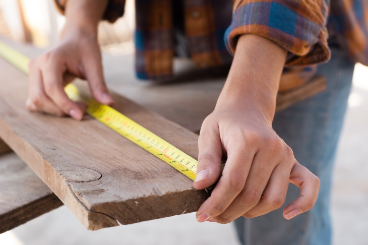 False Etymologies man measuring wood