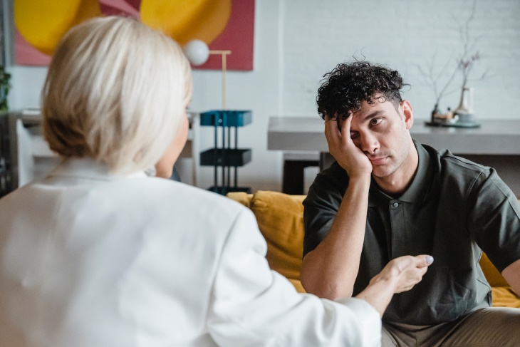 Phrase to Mend Passive Aggression annoyed person in front of a woman