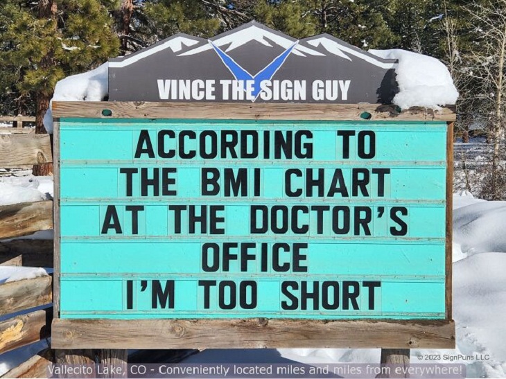 Hilarious Roadside Signs, BMI