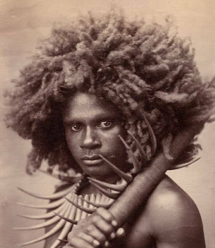 Historical Photos "1880 Fijian Man (Republic Of The Fiji Islands)"