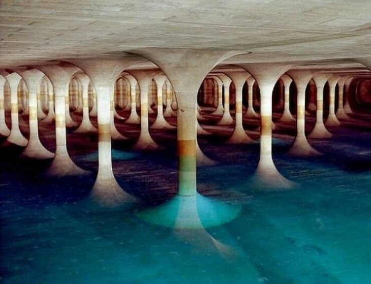 Brutalist Structures, underground water reservoir