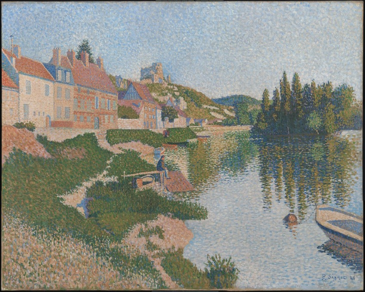 Paul Signac Les Andelys, the Riverbank (1886)