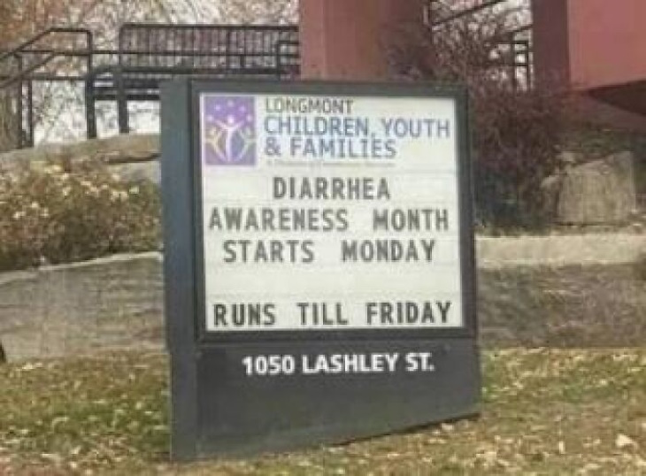 Hilarious Signs diarrhea awareness month
