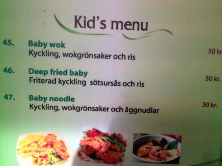 Mistranslations, menu