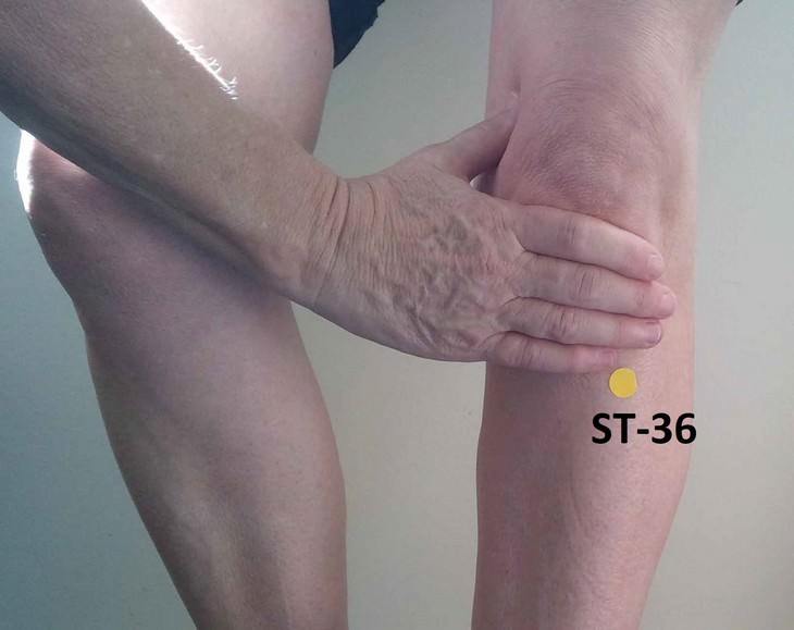 ST-36 - alleviate muscle tension in the calves.