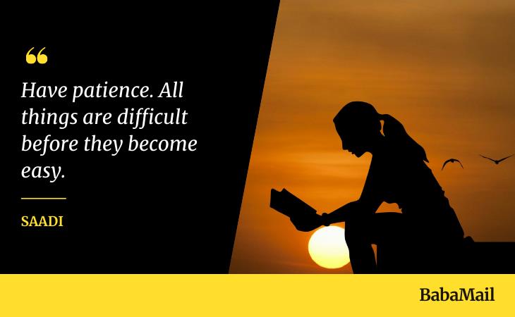 Inspirational Quotes for Patience, reading book