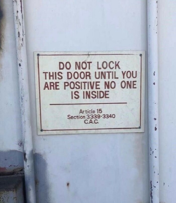 Funny Signs, door lock