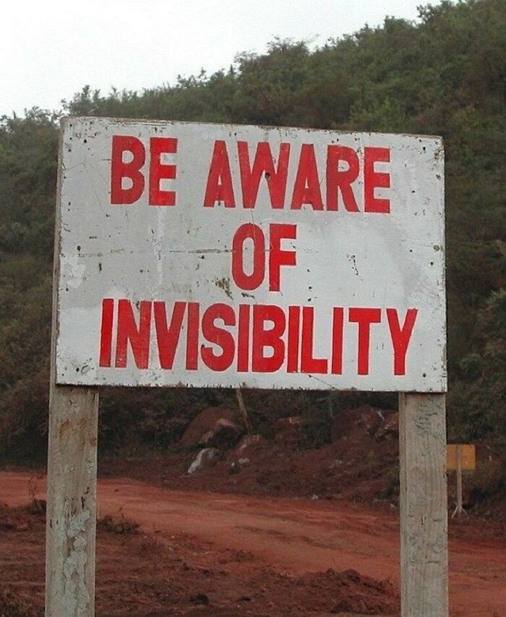 Funny Signs, invisibility 