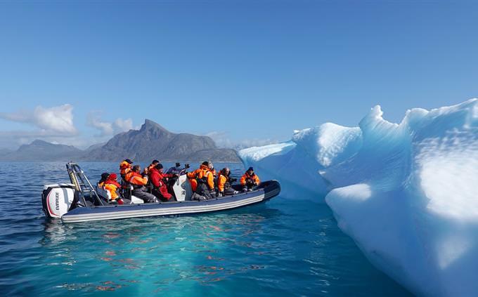 True False Test on World Geography: Glaciers and a boat in Greenland