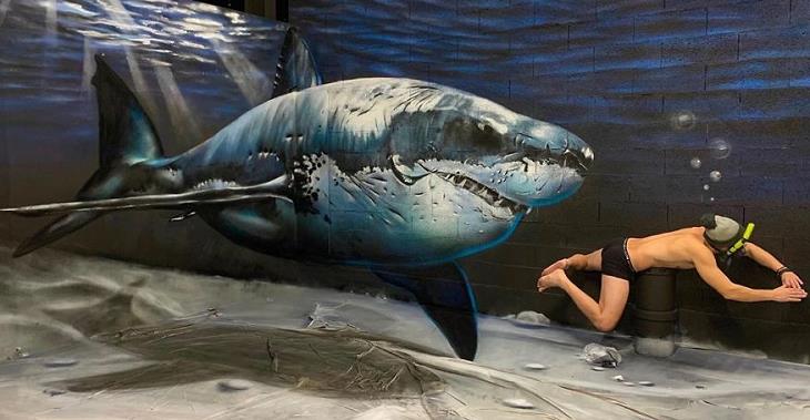 3D Graffiti, shark