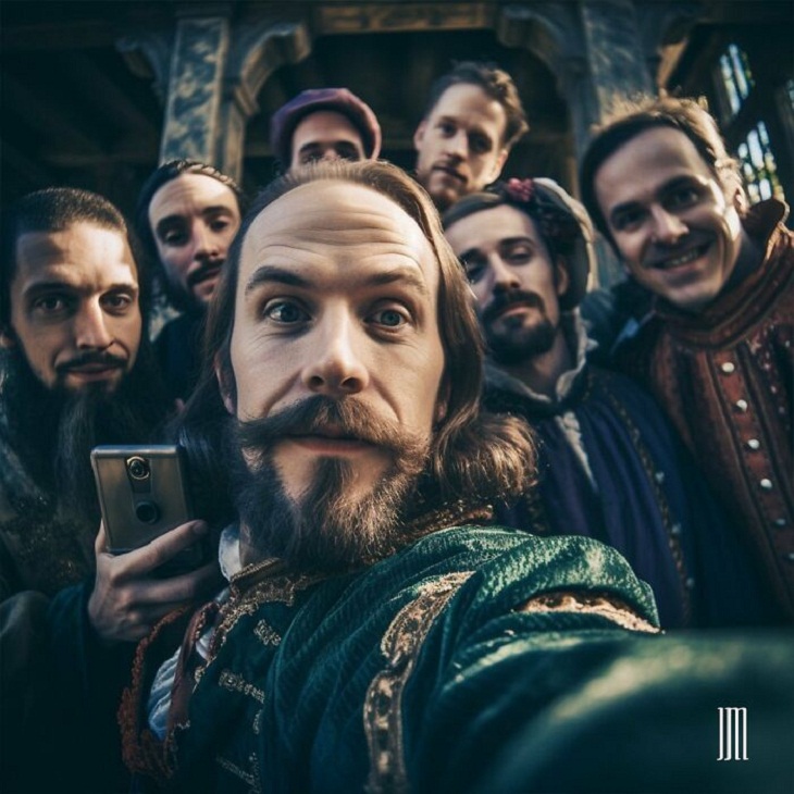AI-Generated Selfies of Iconic Figures, William Shakespeare