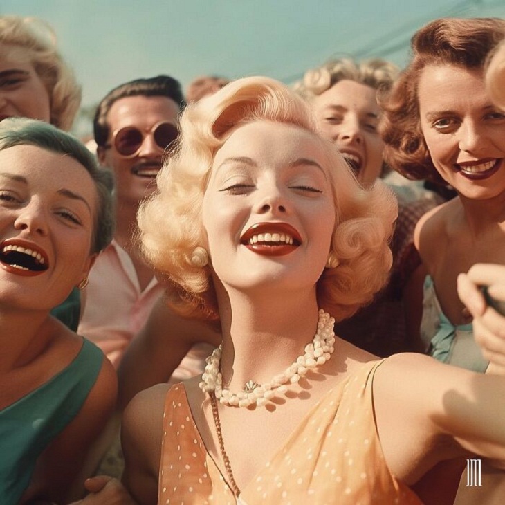 AI-Generated Selfies of Iconic Figures, Marilyn Monroe