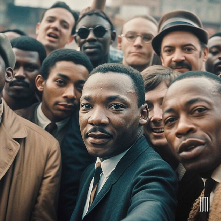 AI-Generated Selfies of Iconic Figures, Martin Luther King Jr.
