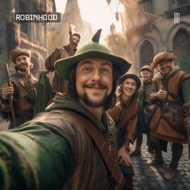 AI-Generated Selfies of Iconic Figures, Robin Hood