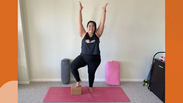 Tree Pose with leg support