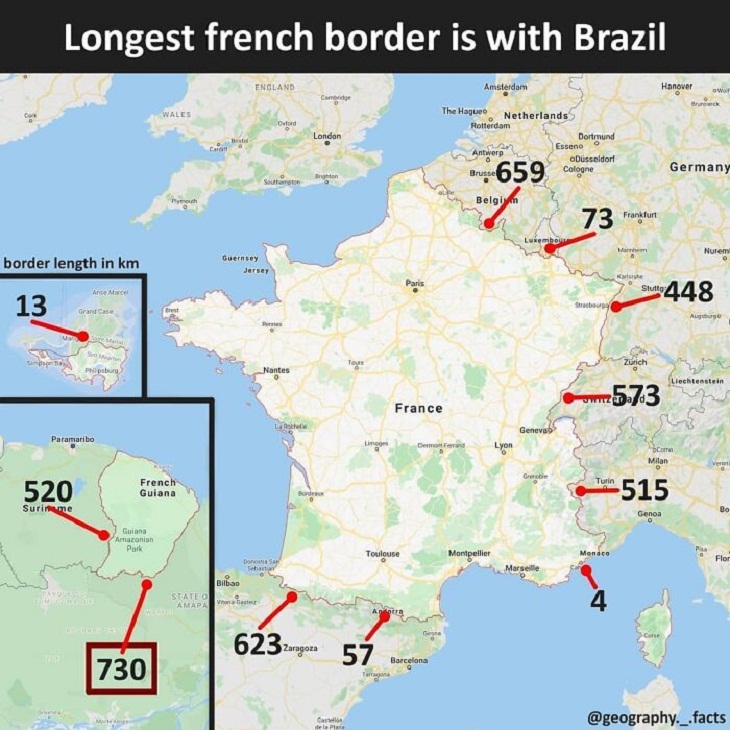 Geographical Maps, french border