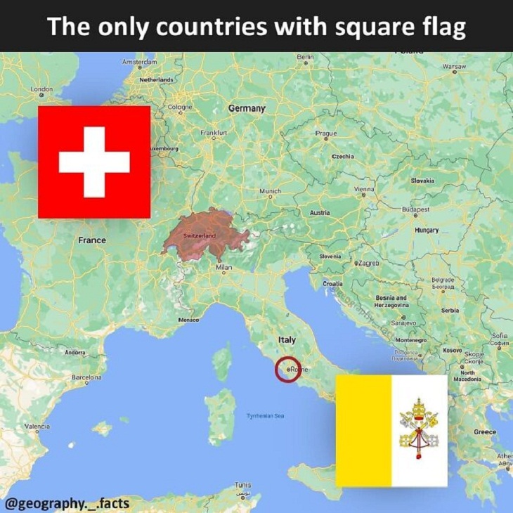 Geographical Maps, square flag