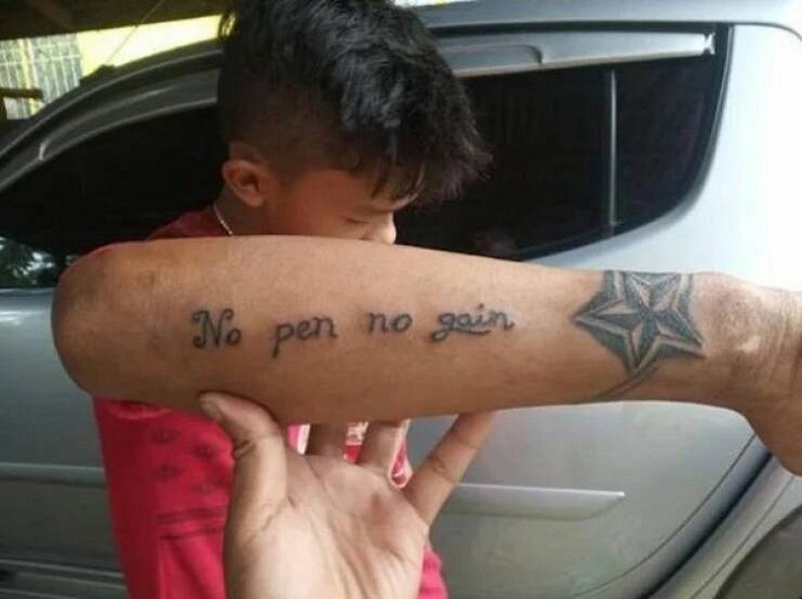 Translation Fails, tattoo