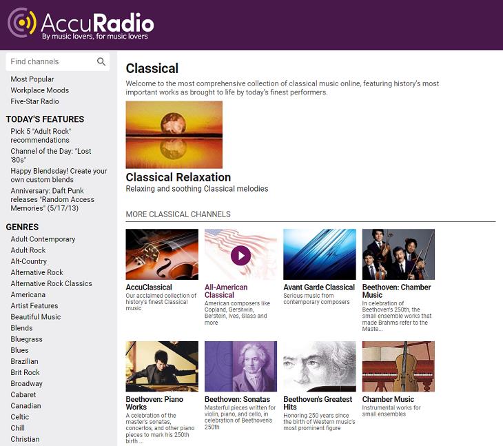 Useful Websites, AccuRadio Classical 