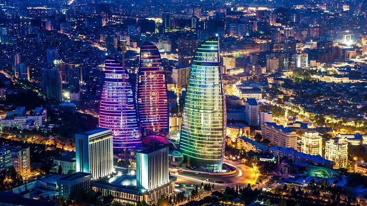 Vista de Baku, Azerbaijão