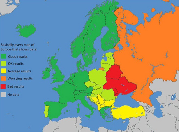 Hilariously Terrible Maps, Europe