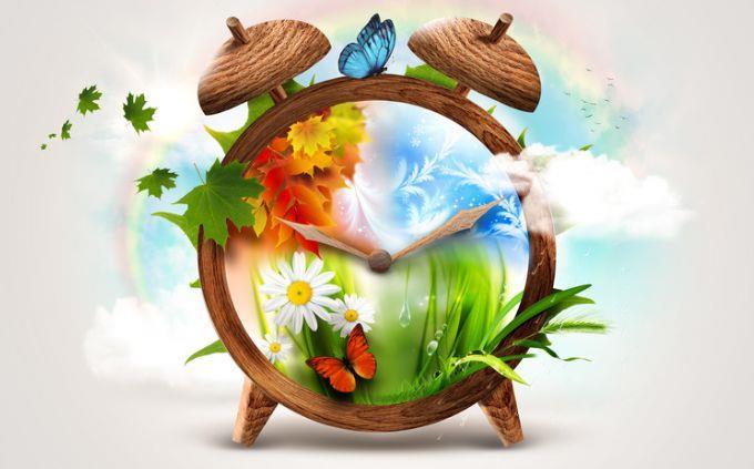 What garden is hidden in your soul: a clock with the seasons on it
