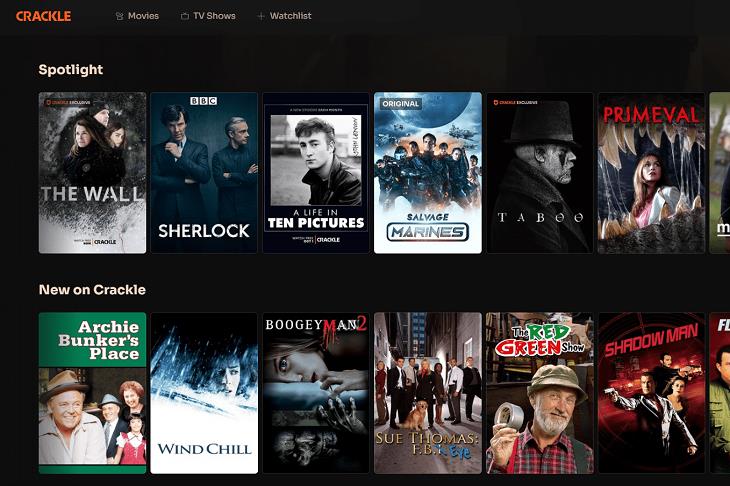 Free and Legal Streaming Sites, Crackle