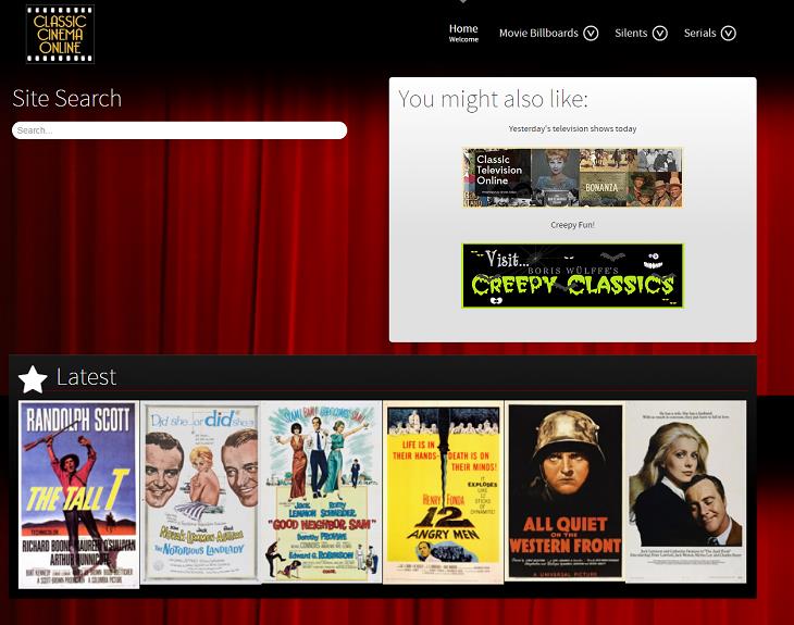 Free and Legal Streaming Sites, Classic Cinema Online
