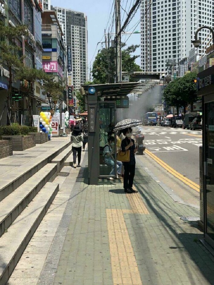 Unusual Bus Stops, misting systems