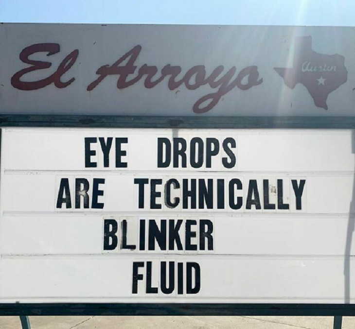 Funny Restaurant Signs, eye drops