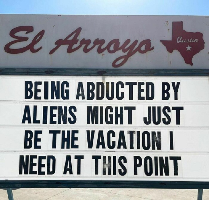 Funny Restaurant Signs, aliens