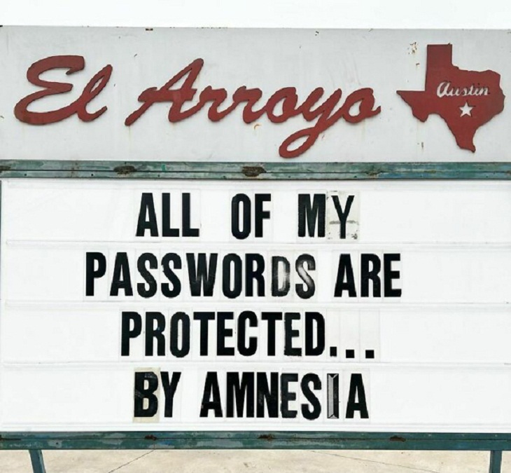Funny Restaurant Signs, passwords