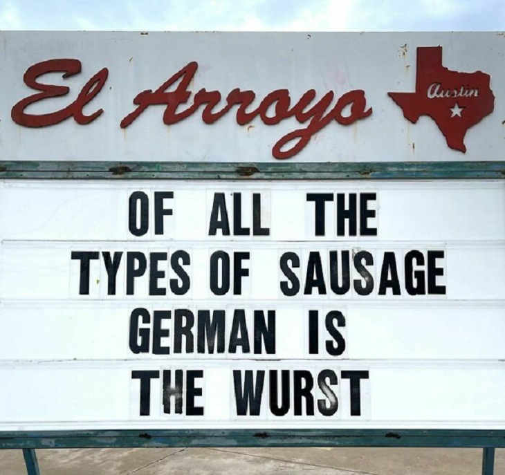 Funny Restaurant Signs, sausage