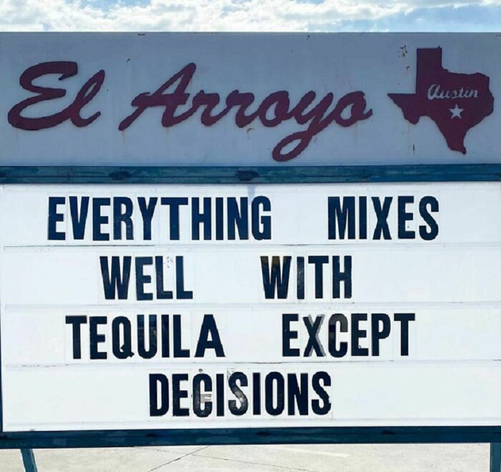 Funny Restaurant Signs, tequila