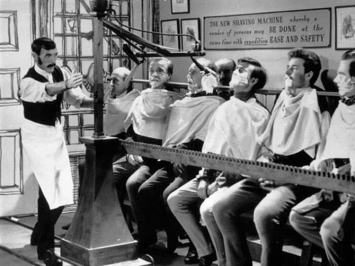 Rare Historical Photographs, Mass Shaving Machine
