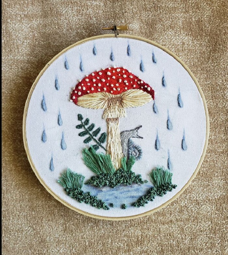 Embroidery Works, mushroom 