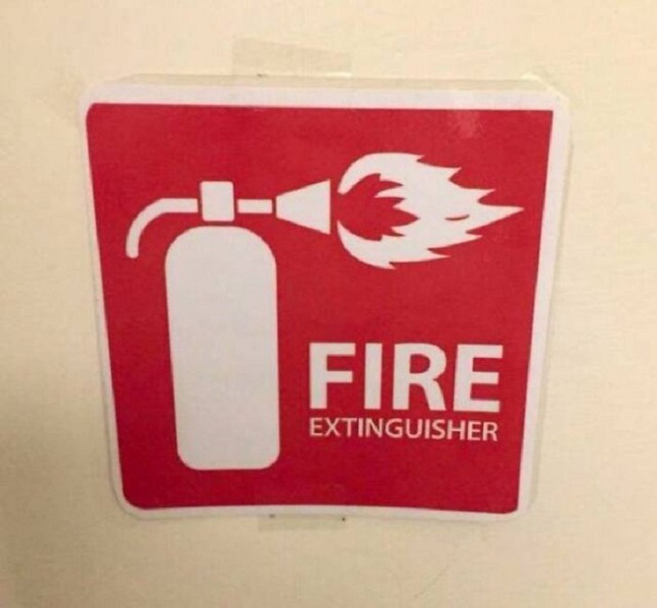  Hilarious signs,  fire extinguisher