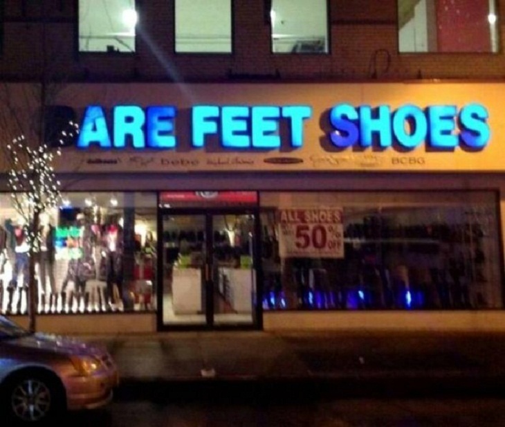  Hilarious signs, shoes