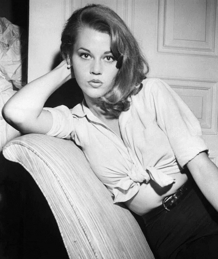 Female Actors Then Vs Now, Jane Fonda at age 21 in 1959