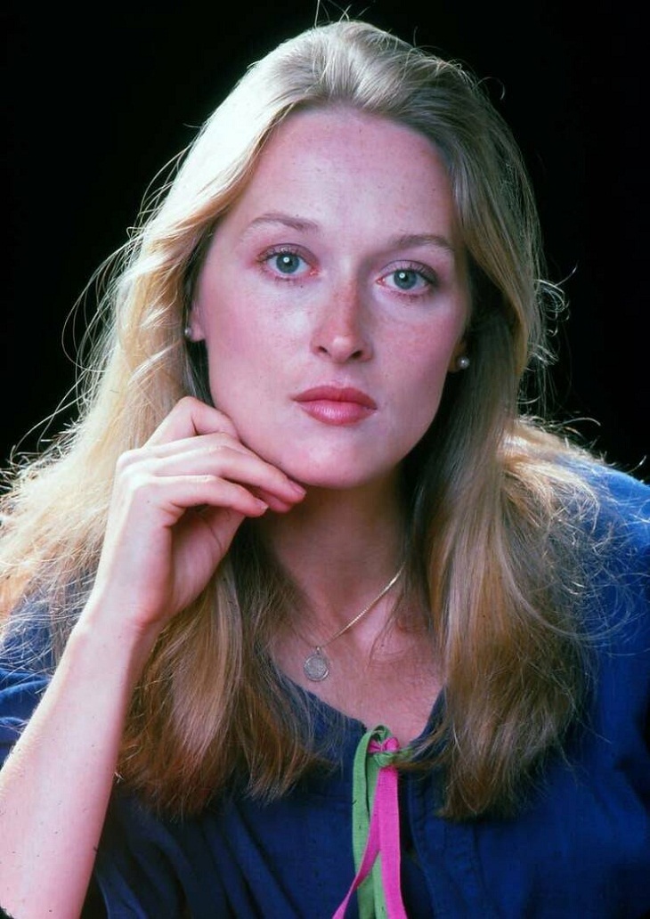 Female Actors Then Vs Now, Meryl Streep at age 27 in 1976