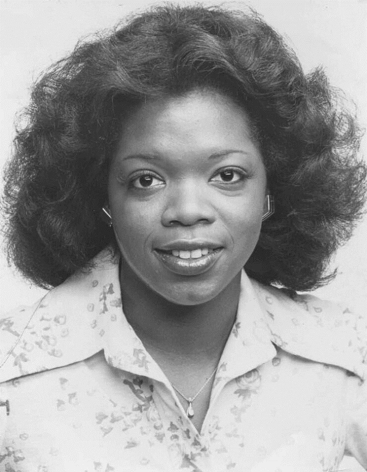 Female Actors Then Vs Now, Oprah Winfrey at age 24 in 1978