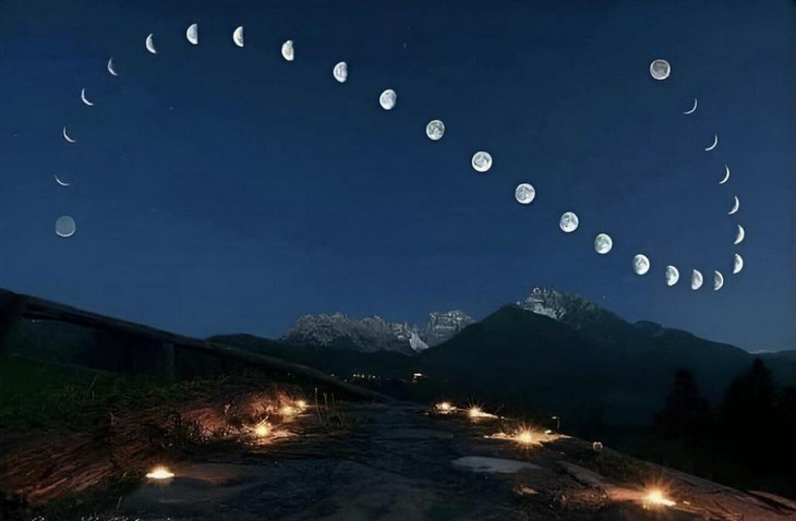 Things you don’t see every day: The moon in all its phases across the sky