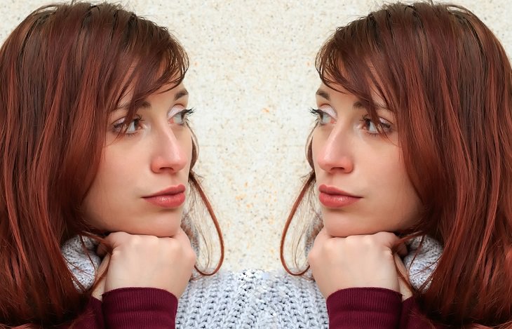 Surprising brain facts: Woman looking at herself