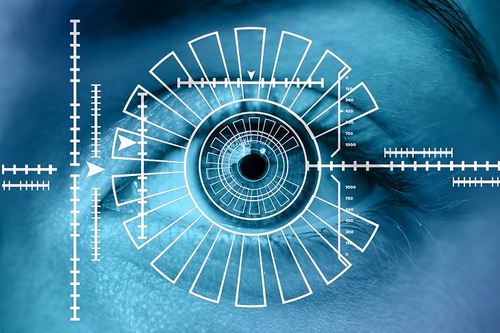 Surprising brain facts: Illustration of an eye with surrounding sketches