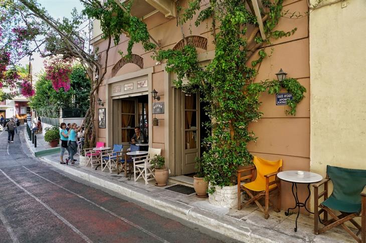 Most beautiful neighborhoods in Europe: Café in Plaka