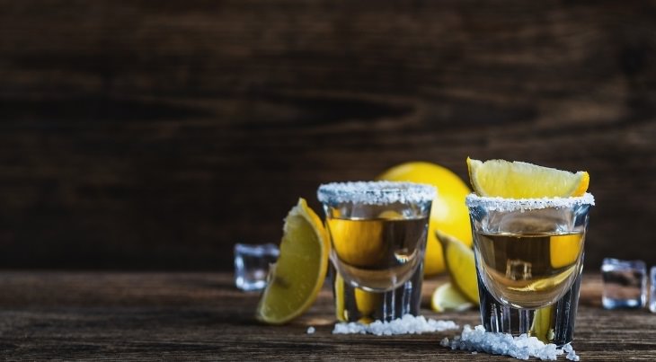 Health benefits of alcoholic beverages: 2 shots of tequila