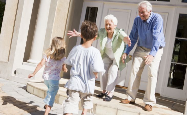 Why the bond between grandchildren and grandparents is important and how to strengthen it: Children running to their grandparents