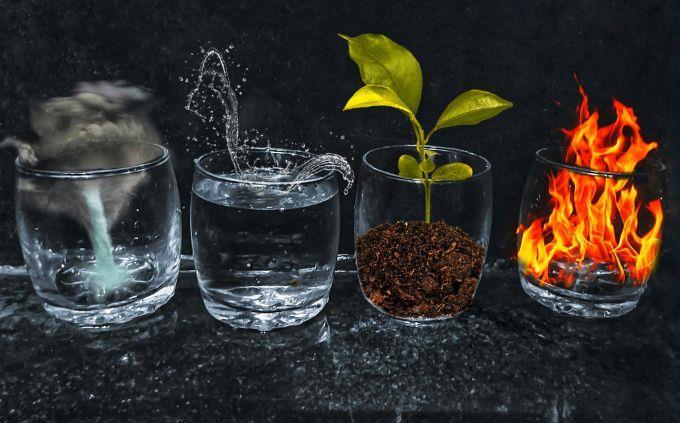 Which room in the house suits you best: small glasses with the four elements