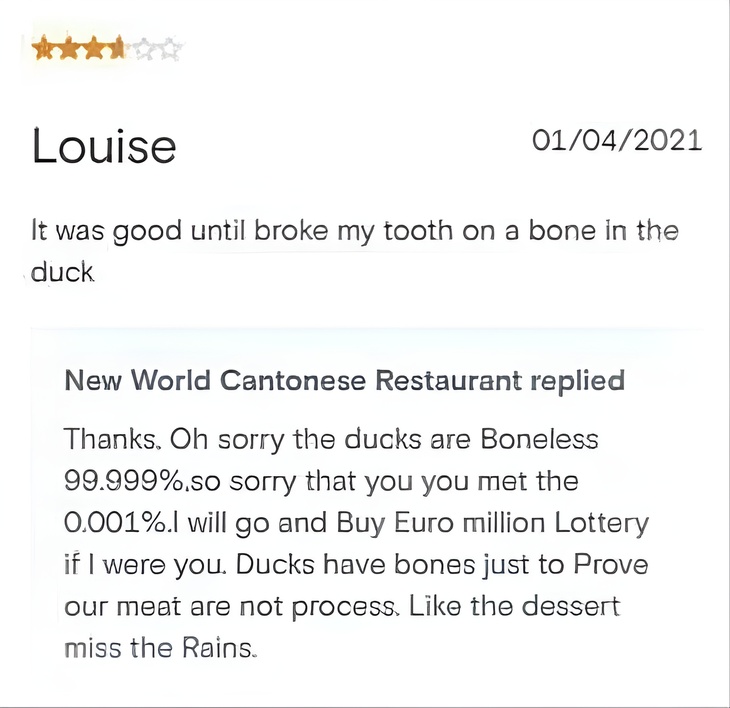 Hilarious Restaurant Replies to Negative Reviews