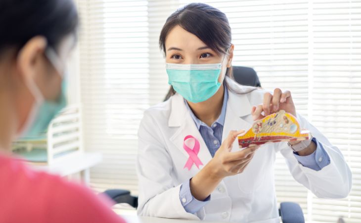 female doctor demonstrating